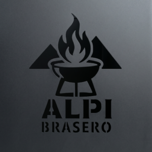 Logo Alpi Brasero sur acier thermolaqué noir