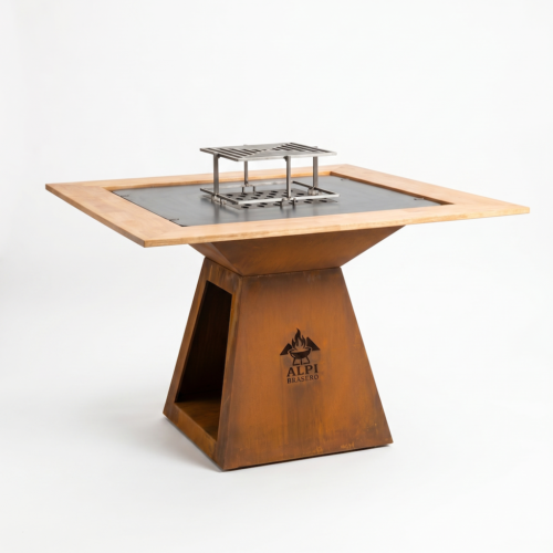 Brasero plancha carré ∅ 100 cm acier corten - Forme trapèze