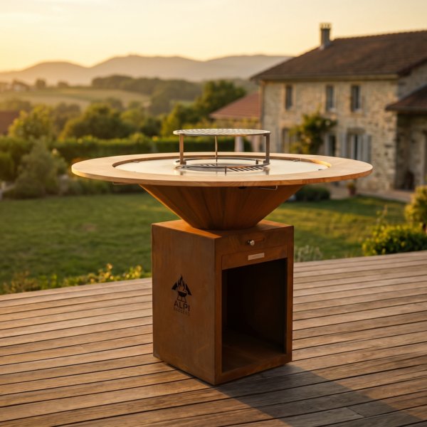 Le Sommet - Brasero plancha rond ∅ 100 cm Corten