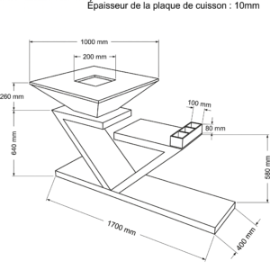 Dimensions du brasero plancha Alpin