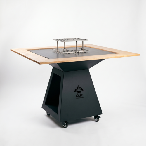 Brasero plancha carré ∅ 100 cm acier thermolaqué noir - Forme trapèze