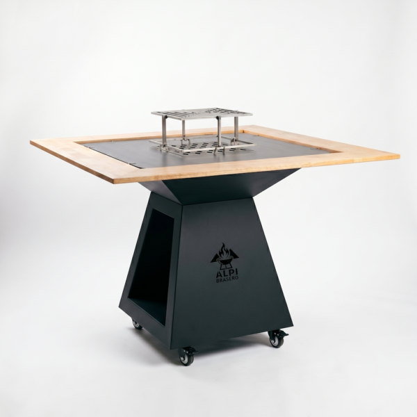 Brasero plancha carré ∅ 100 cm acier thermolaqué noir - Forme trapèze