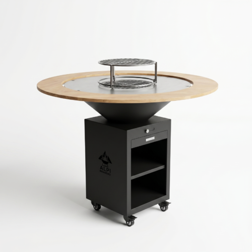 Brasero plancha rond ∅ 100 cm acier Noir