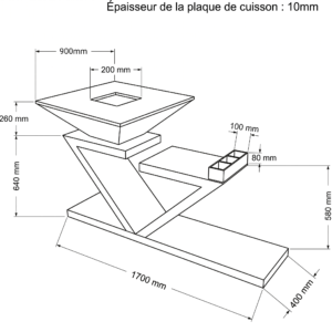 Dimensions du brasero plancha Alpin